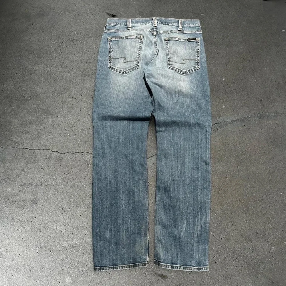 Men's Silver jeans co light wash straight leg denim jeans pants Size 34x34